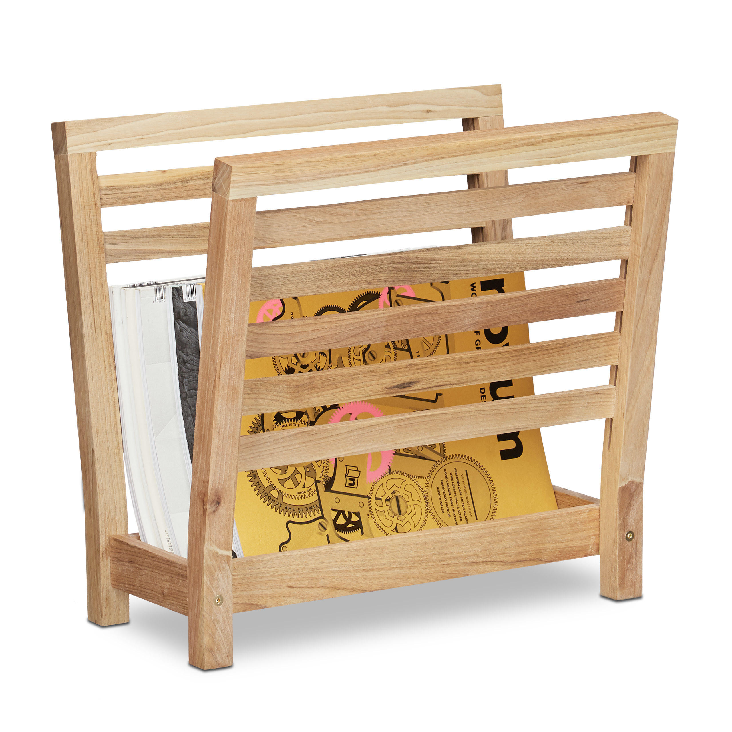 ZEITUNGSSTÄNDER - Hellbraun, Holz (26.5/38.5/40cm) - Relaxdays