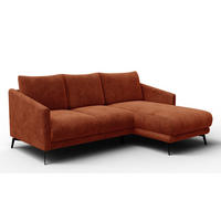 ECKSOFA VILT 3-Sitzer, orange - Schwarz/Orange, Holzwerkstoff/Textil (221/156cm) - Courtois Laville