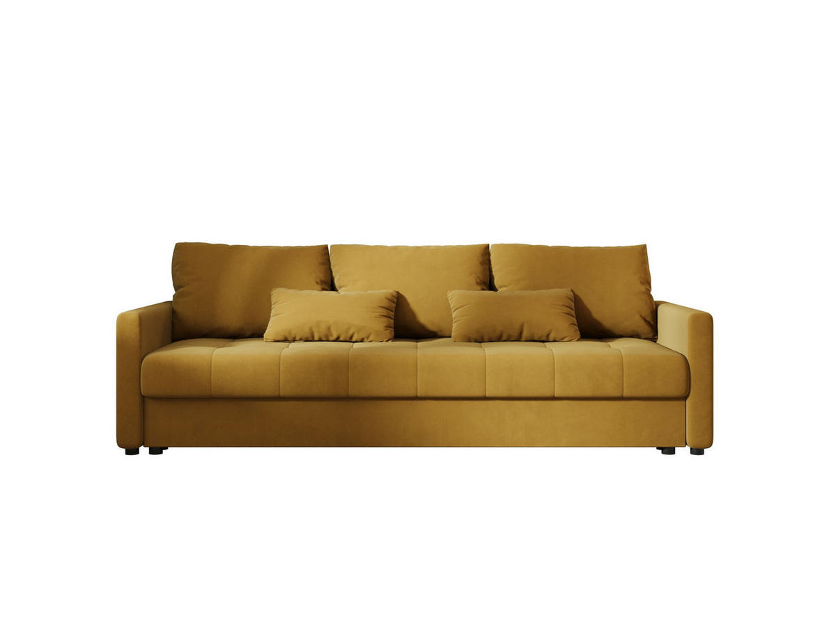 SOFA MOS mit Schlaffunktion ITAKA 33 mit Stauraum - Goldfarben, Textil (84/72/220cm) - Bedante