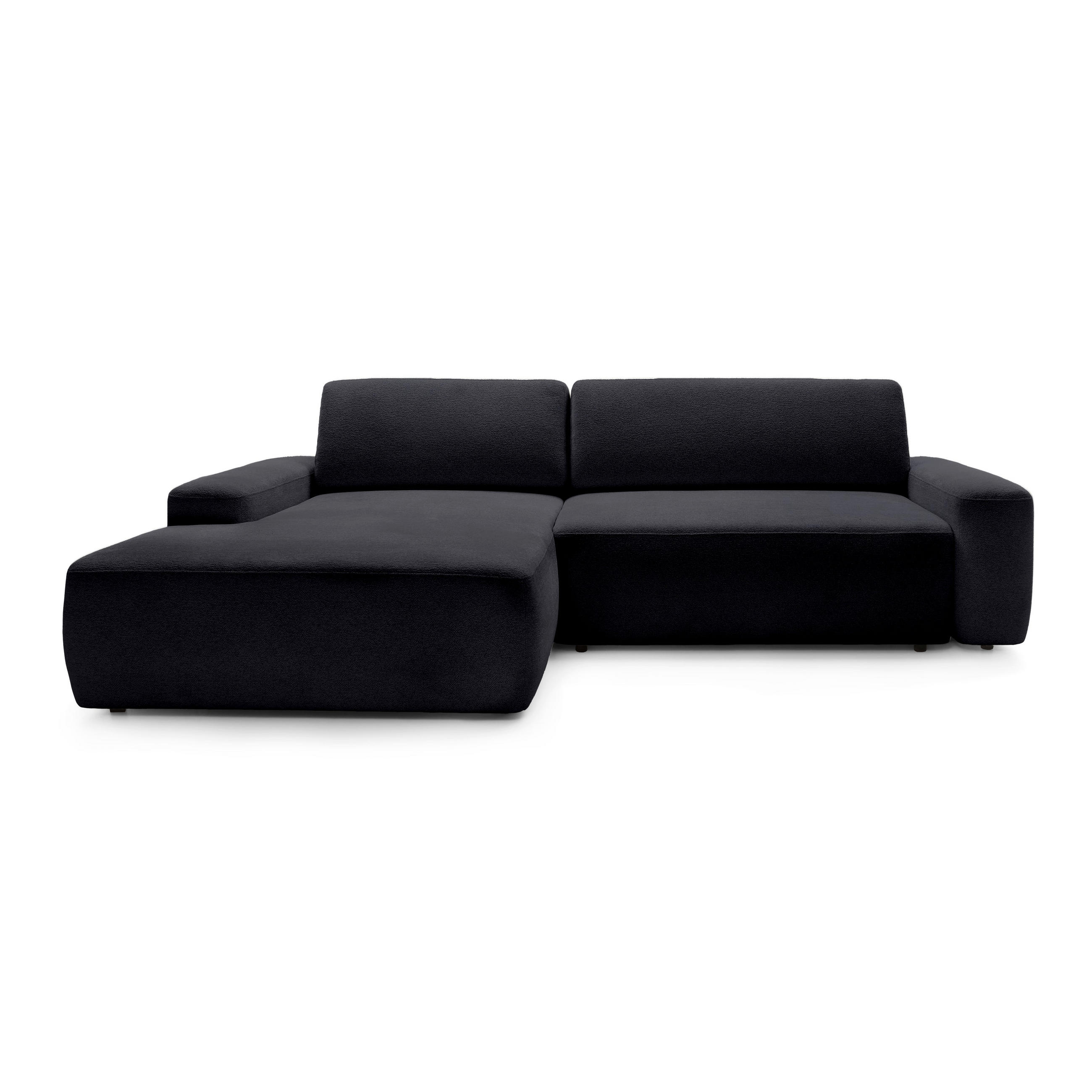 Pillovely Ecksofa Schwarz 264x82x162 cm