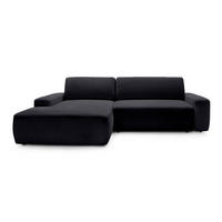 ECKSOFA Bamby Schwarz 264 cm - Schwarz, Textil (264/82/162cm) - Pillovely