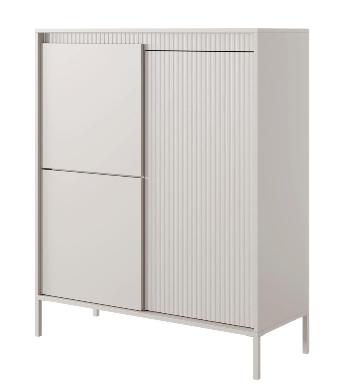 HIGHBOARD 3dverová Falsetto béžová 104 cm - béžová, kov/kompozitné drevo (104/103.5/39.5cm) - Selsey