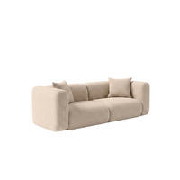 SOFA 2-Sitzer, Chenille-Stoff Cremona, Creme, GRETA - Creme, Holz (228/70/89cm) - Kaiser Möbel