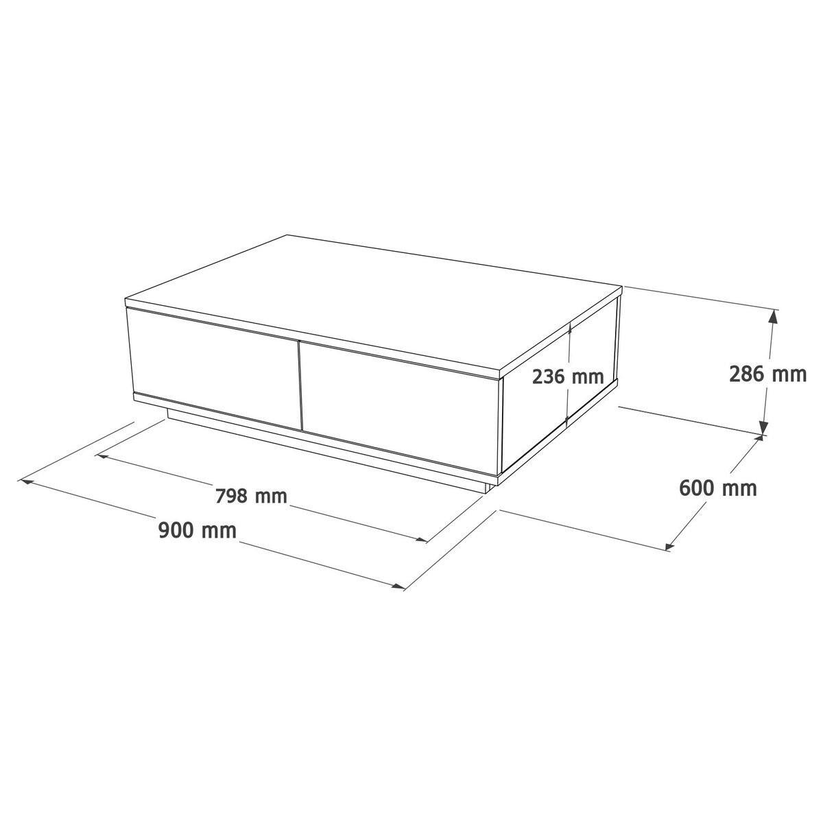 COUCHTISCH mit 1 klapptür in weiß und atlantik-kiefer - 90/60/28,6 cm - Naturfarben/Weiß, Holz (90/60/28.6cm) - Calicosy