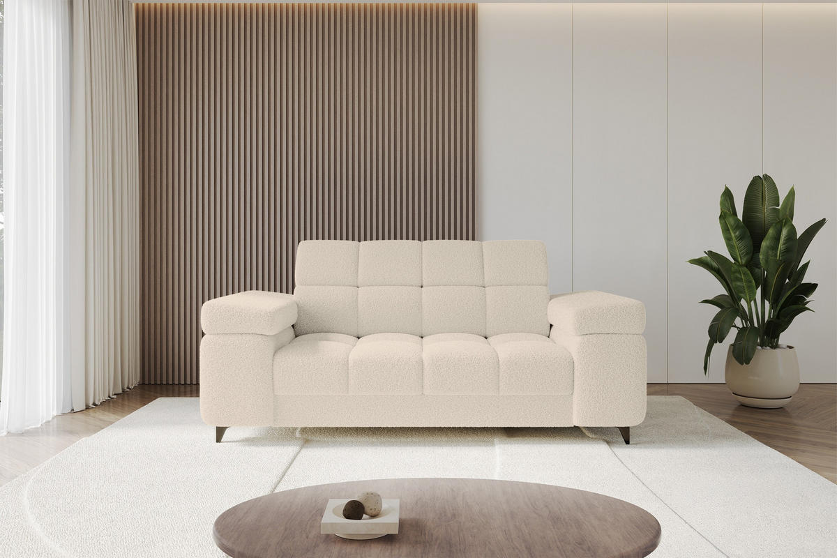 SOFA 2-Sitzer LORD-S1 194x97x90 cm Dunkelbeige Bouclé - Cappuccino, Holzwerkstoff/Textil (194/90/97cm) - ALTDECOR