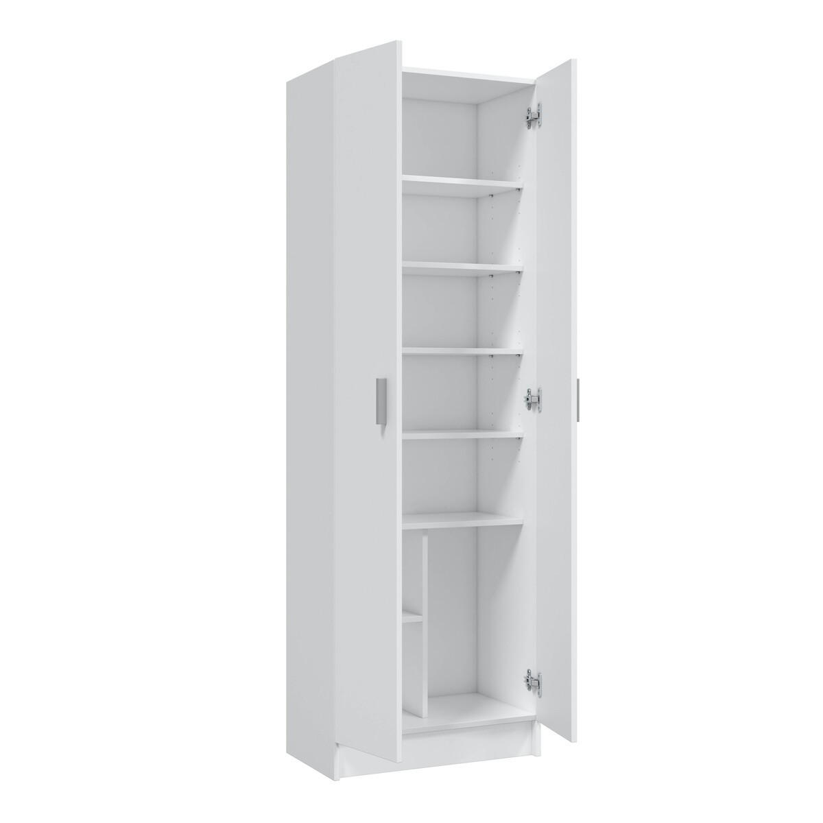 SCHRANK mit 2 Türen - L73 x H180 cm - Weiß, Holzwerkstoff (58.5/181/37cm) - Calicosy