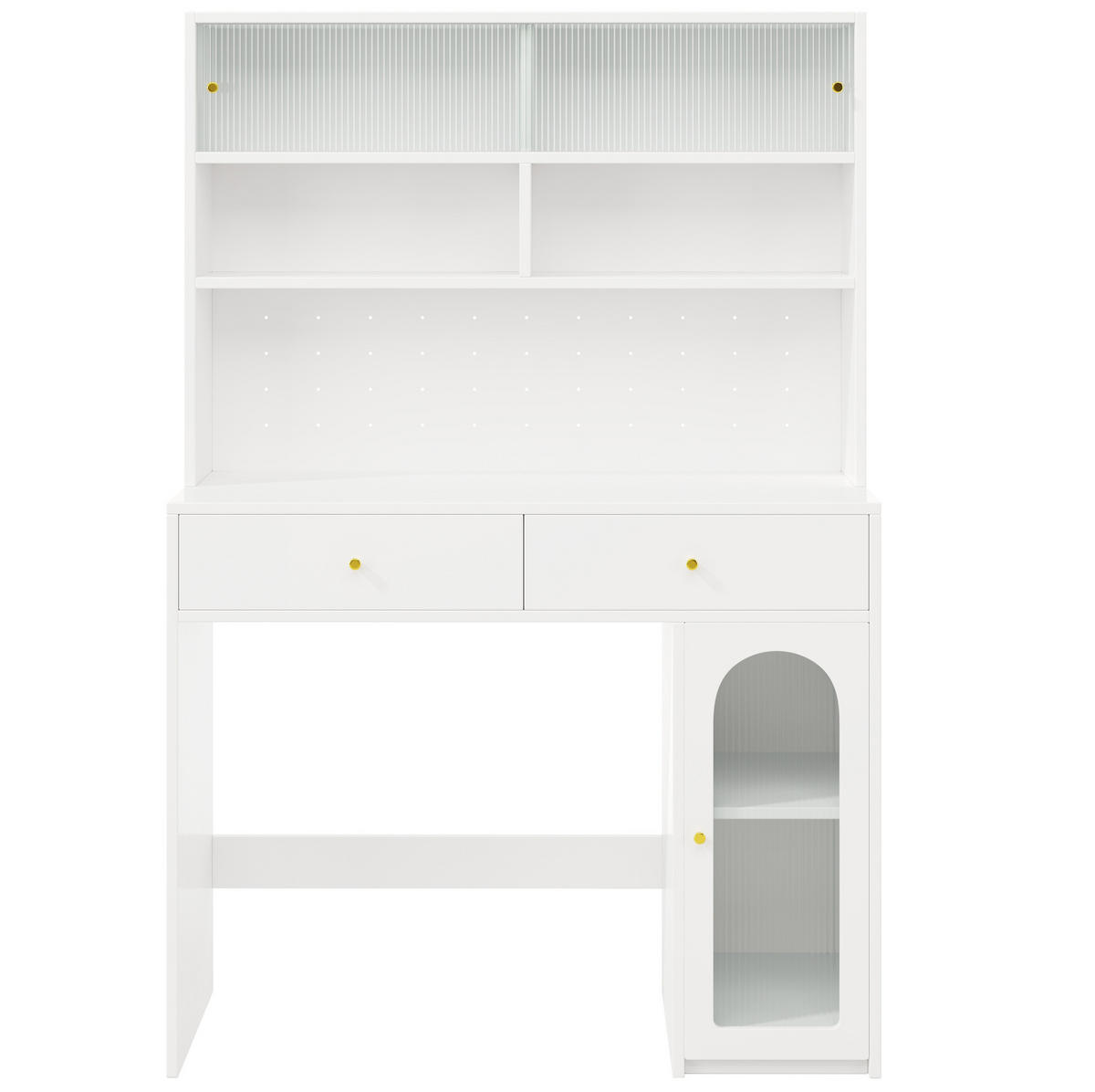 DONJI kuhinjski element sa stolom za blagovanje, 120/45/180 cm + 120/75/75 cm, MDF bijeli, sklopivi - bijela, drvni materijal (120/180/45cm) - BEAOK