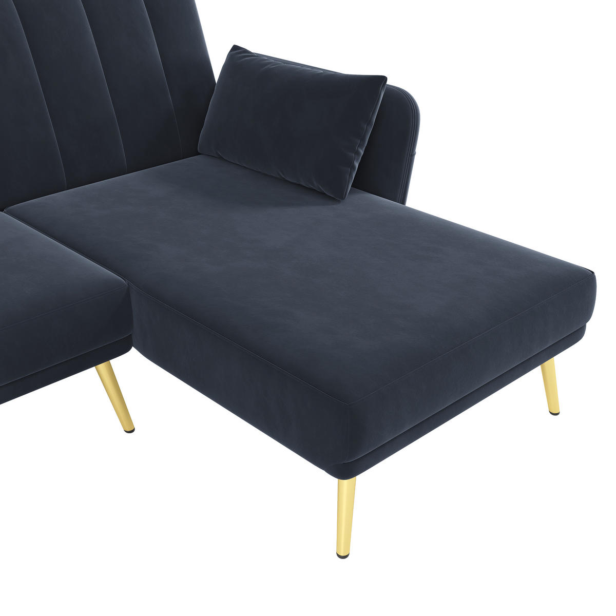 ECKSCHLAFSOFA Samt Schwarz mit Schlaffunktion, verstellbarer Rückenlehne und Kissen - Schwarz, Holzwerkstoff/Textil (191.5/157cm) - WISHDOR