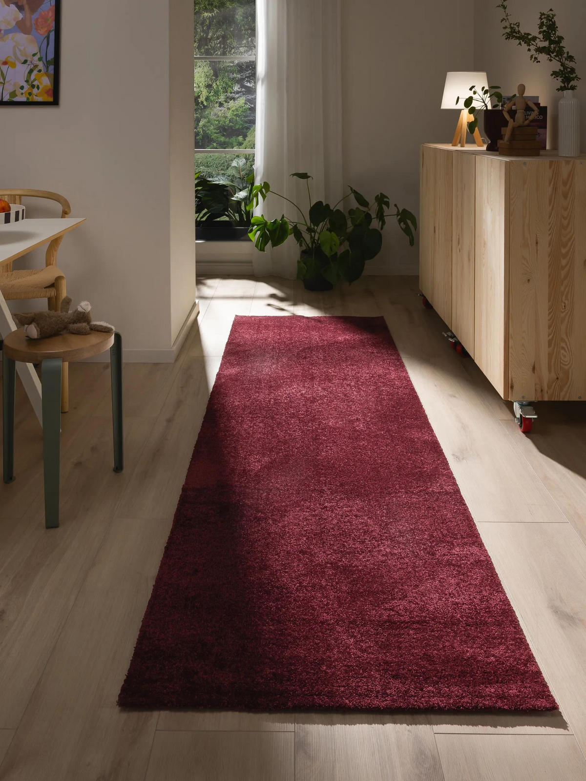 LÄUFER Nina waschbar 80/250 cm - Rot, Kunststoff (80/250cm) - benuta Nest