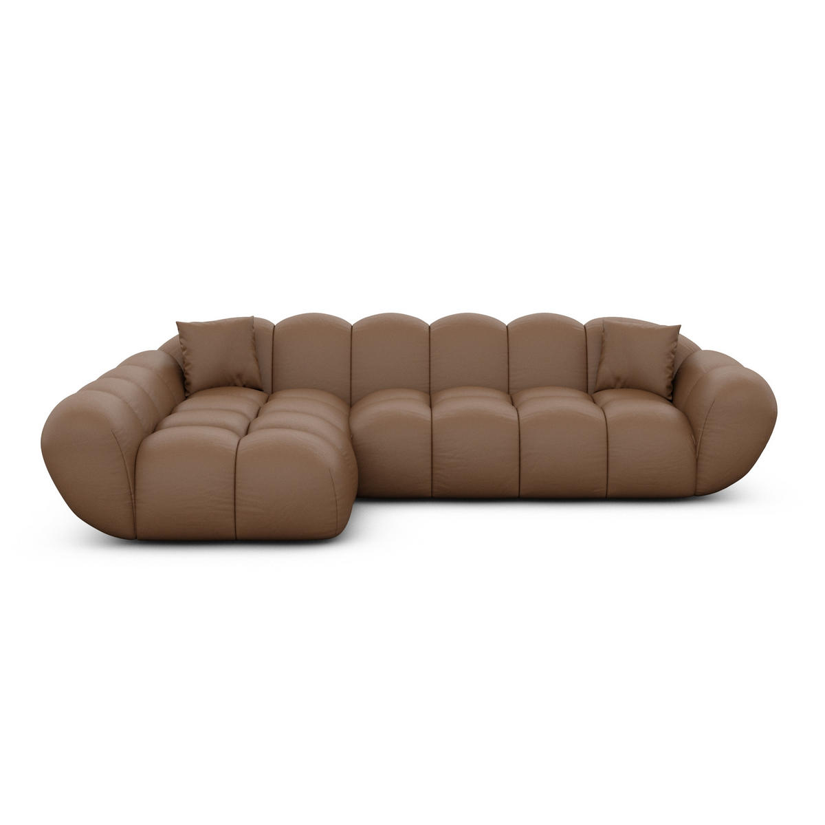ECKSOFA Liva Braun Kunstleder L-Form Links - Braun, Kunststoff (265/160cm) - VAROYAL