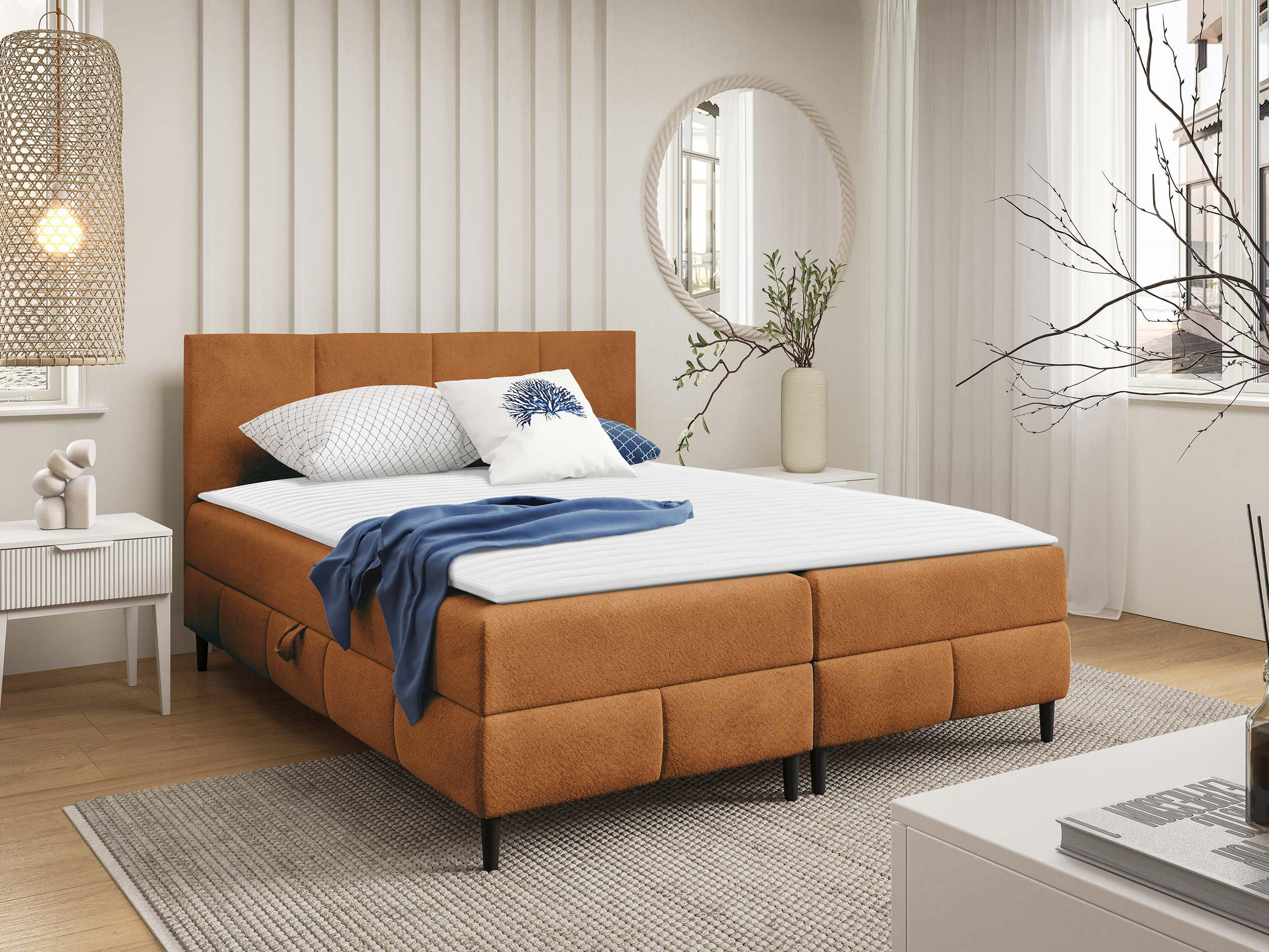 BOXBETT Box Best 2 - Schwarz/Bronzefarben, Holz/Holzwerkstoff (180/200cm) - MIRJAN24