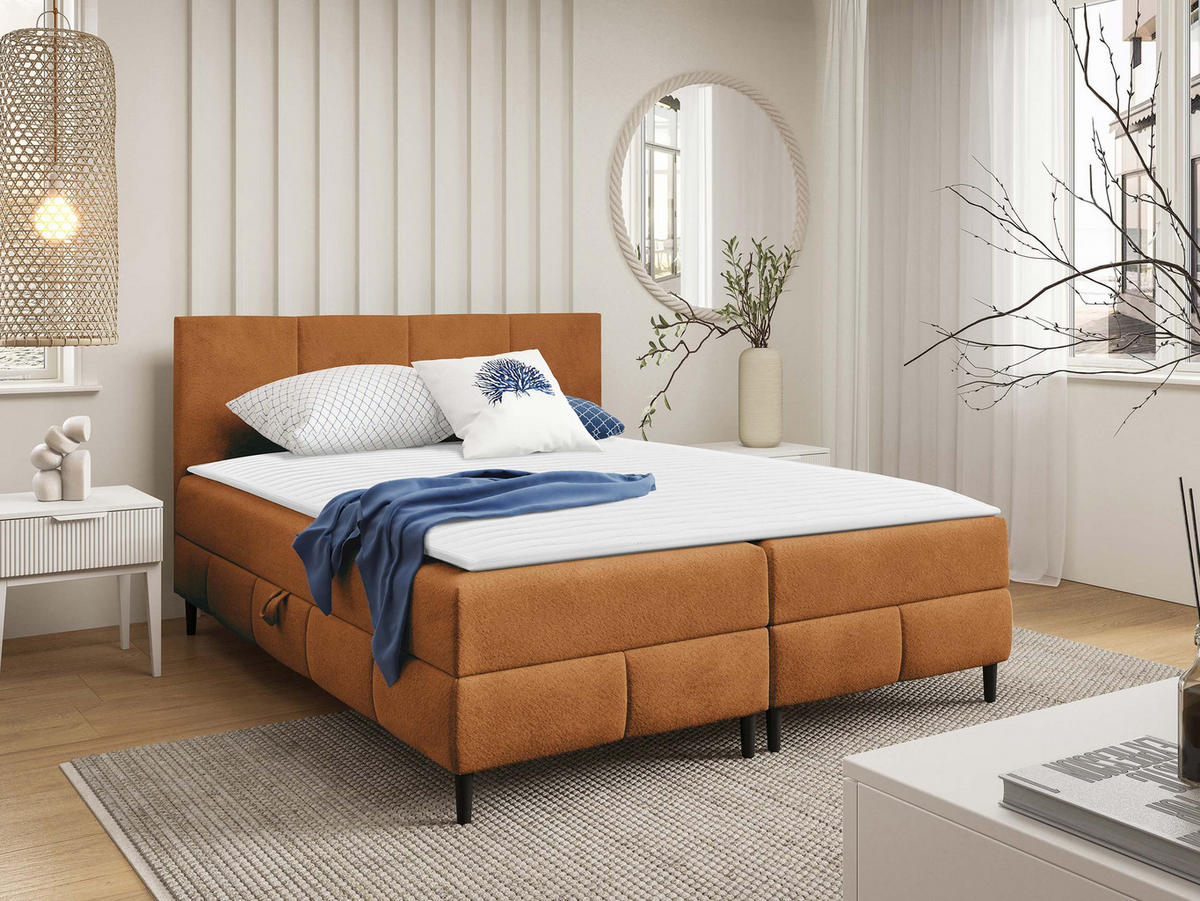 BOXBETT Box Best 2 - Schwarz/Bronzefarben, Holz/Holzwerkstoff (140/200cm) - MIRJAN24