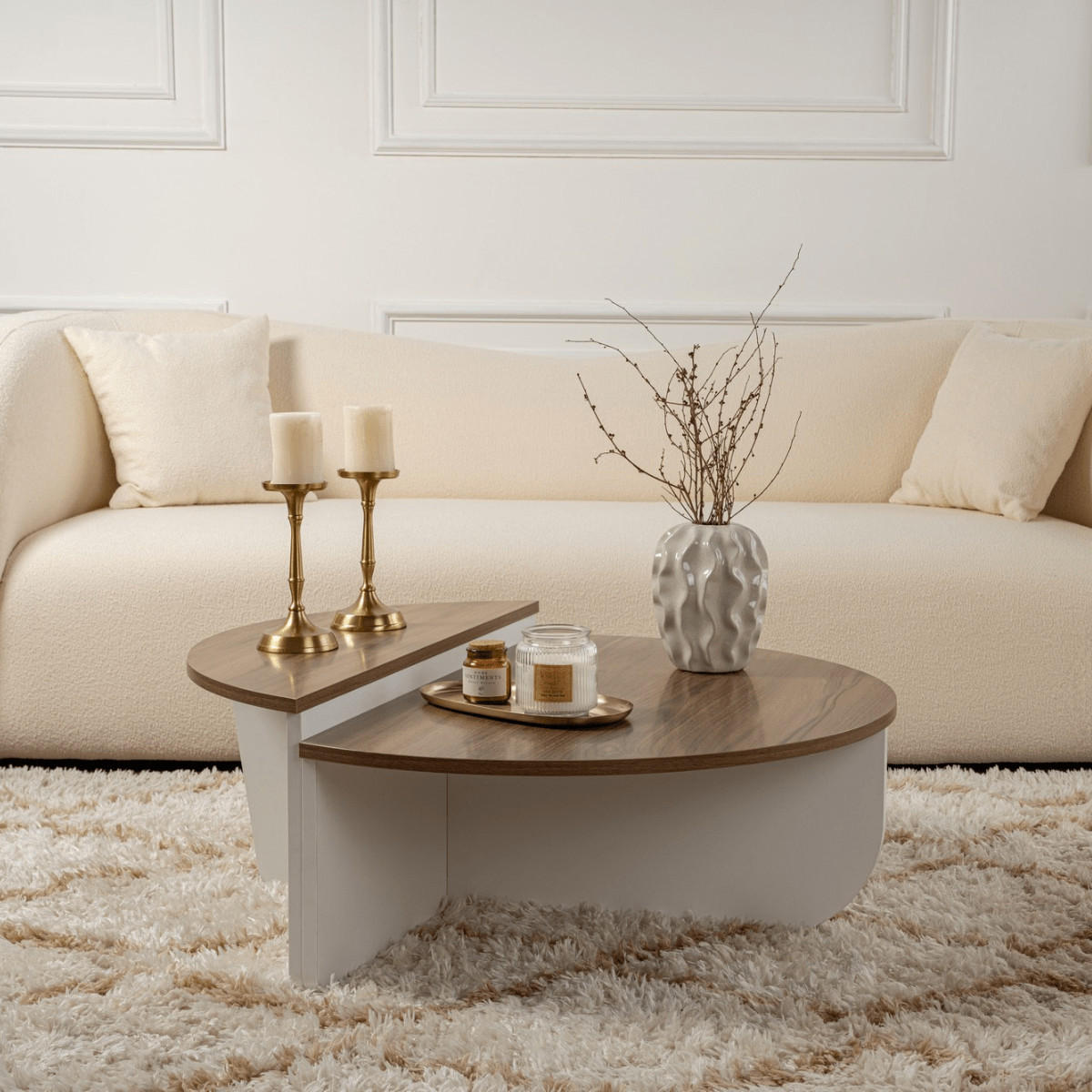 COUCHTISCH (2er-Set) orion 35/90/90 cm - Walnussfarben, Holzwerkstoff (90/90/35cm) - Calicosy