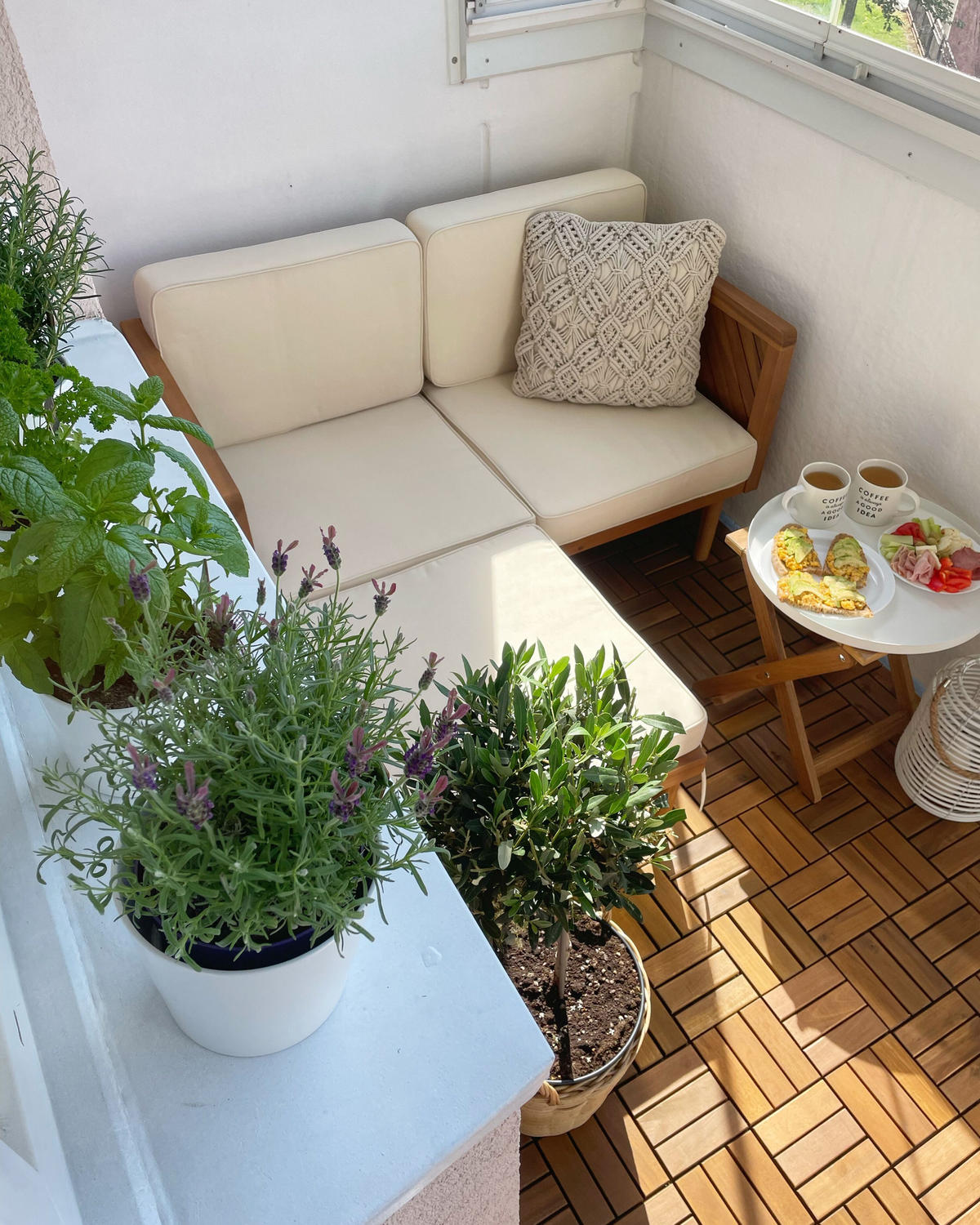LOUNGE SADA 4-místná Akáciové dřevo Světle hnědá Baratti - světle hnědá, dřevo - Beliani