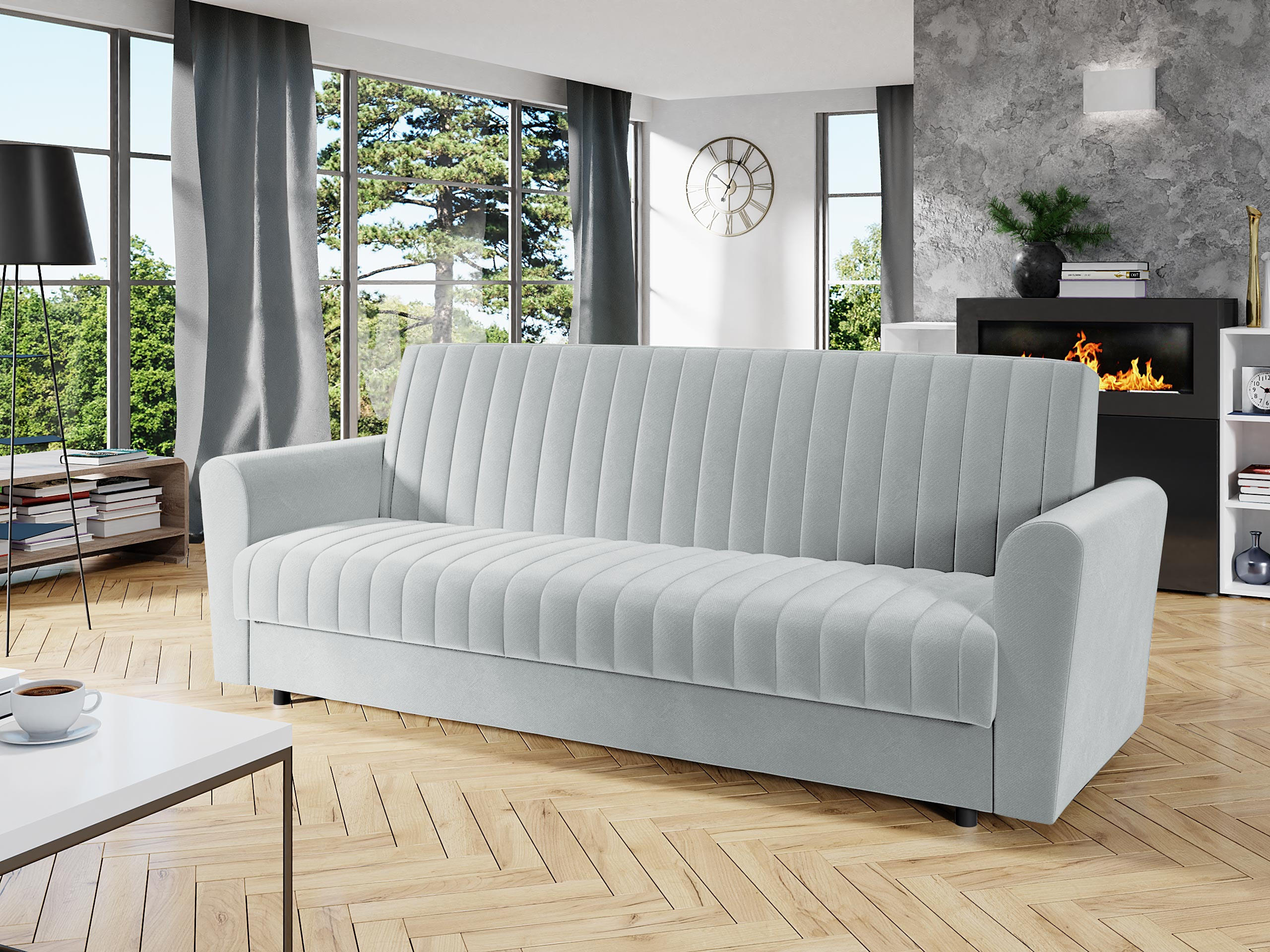 SCHLAFSOFA Molly - Schwarz, Holz/Kunststoff (230/87/90cm) - MIRJAN24