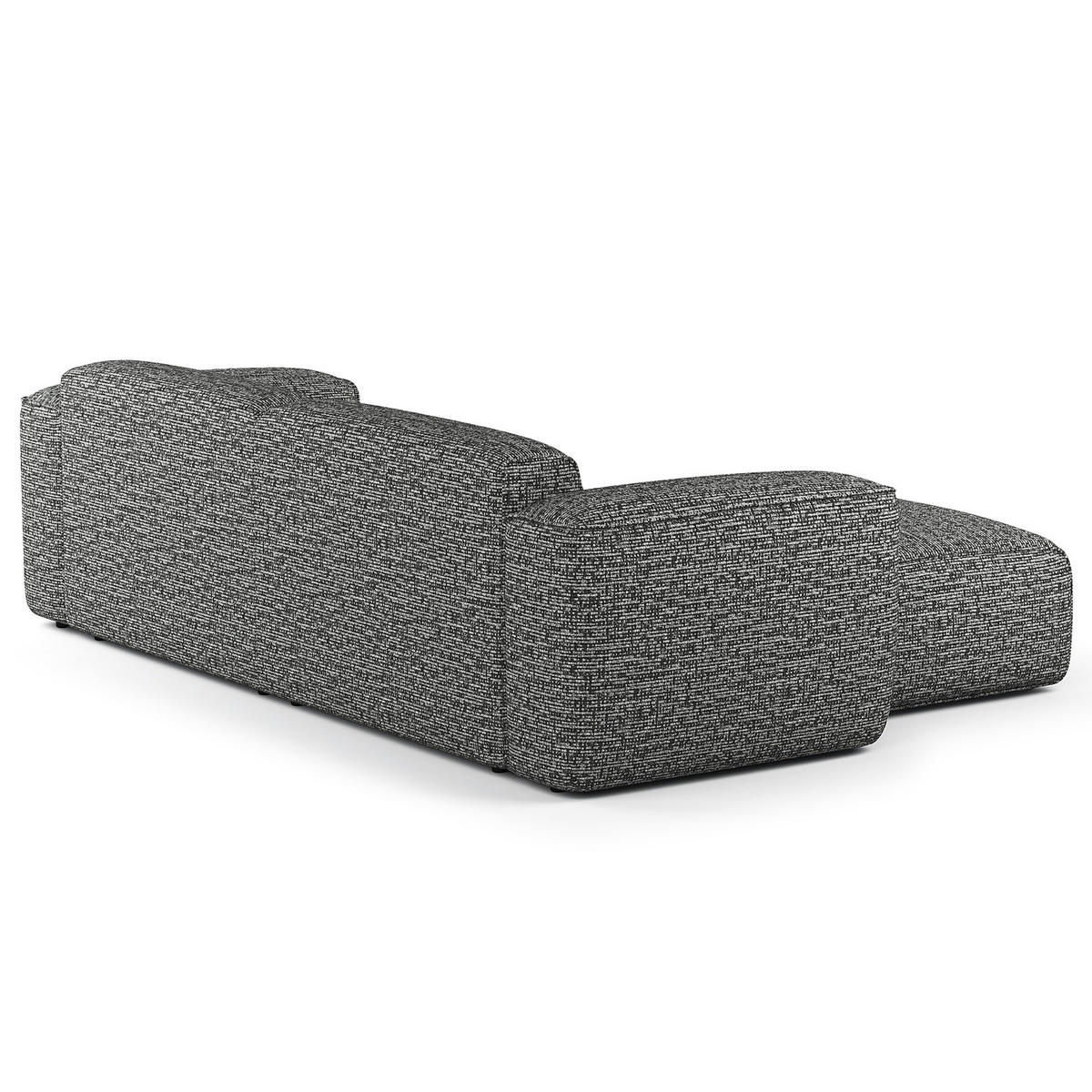 1,5-SITZER ECKSOFA mit Longchair - Schwarz/Grau, Kunststoff/Textil (260/173cm) - home24