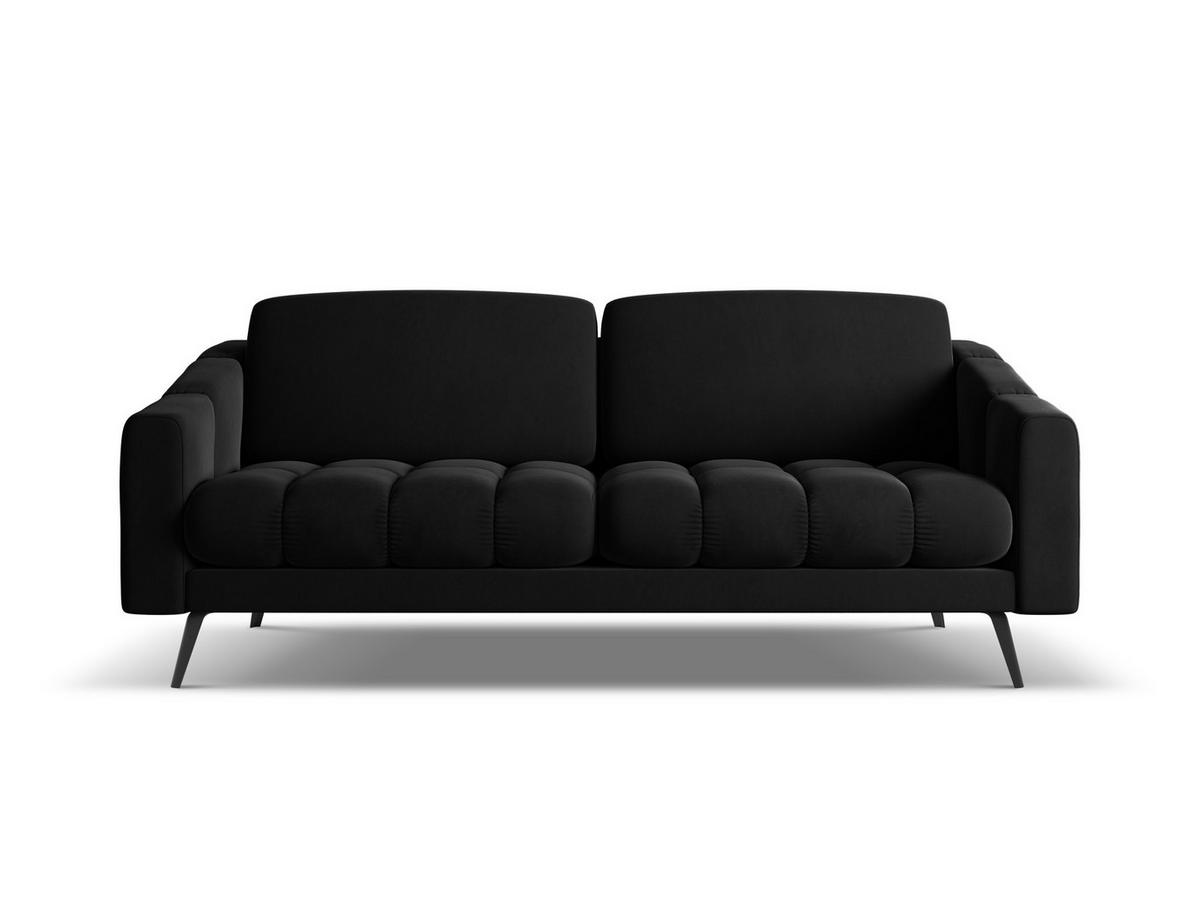 3-SITZER SOFA Samt Stoff Schwarz - Schwarz, Textil/Metall (202/80/95cm) - Makamii