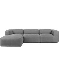 ECKMODULSOFA-LINKS BUFFO mit extrem weicher und bequemer Sitzfläche, Gewebestoff, hell aschfahl - Hellgrau, Textil (297/180cm) - KONSIMO®