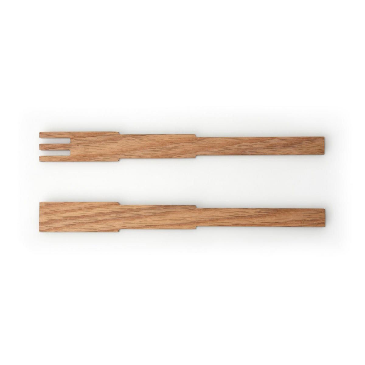 SALATBESTECK Pixel, 2-tlg., Eichenholz, L 35 cm - Braun, Holz (35cm) - Continenta