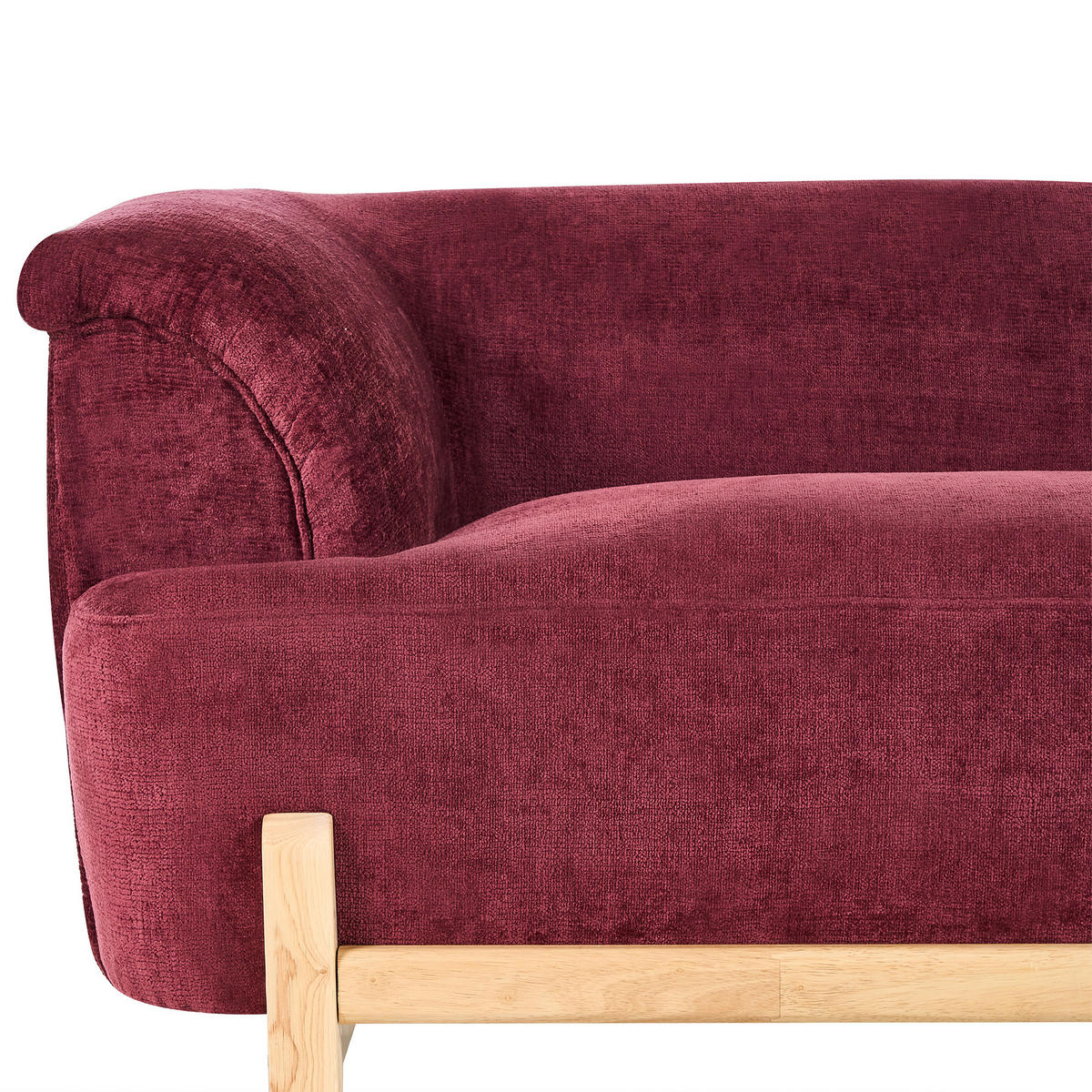 2-SITZER-SOFA Chenillegewebe Burgunderrot Alnor - Dunkelrot, Textil (162/67/85cm) - Beliani