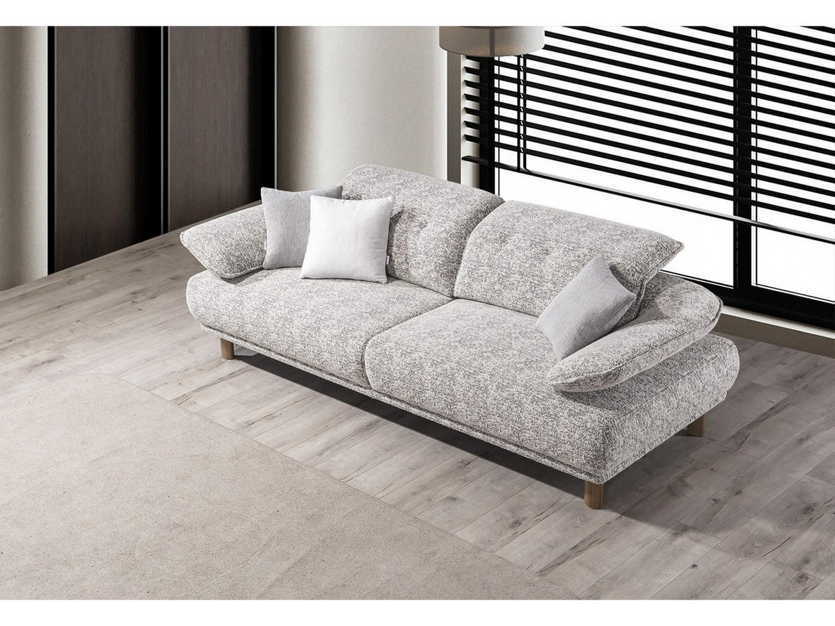 SOFA Tokyo 3-Sitzer Webstoff Grau - Grau, Holz/Textil (240/100/100cm) - Villa Möbel