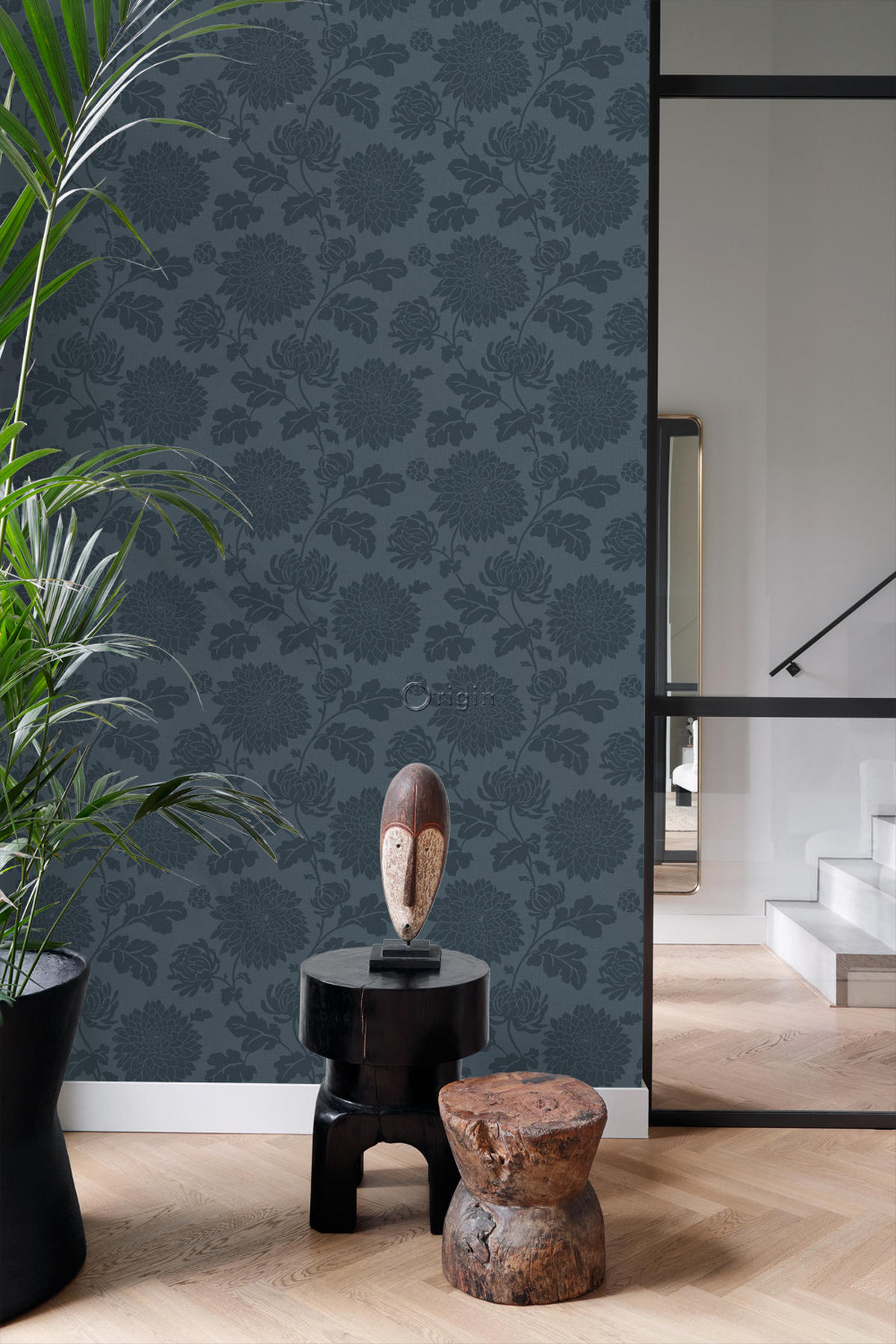 TAPETE Blumen 50 x 900 cm - Blau, Papier (50/900cm) - Origin Wallcoverings