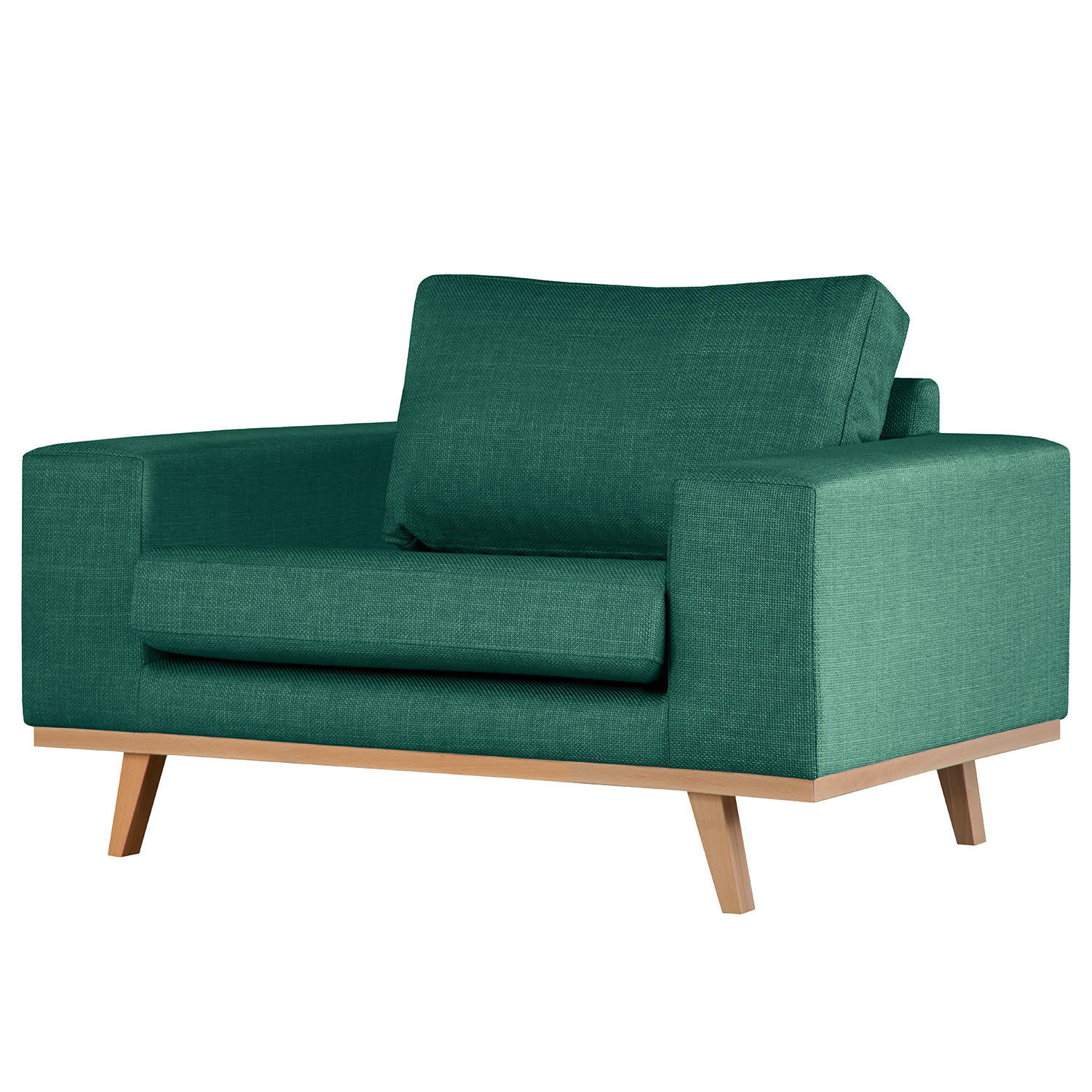 SESSEL - Dunkelgrün/Buchefarben, Textil (122/81/88cm) - home24