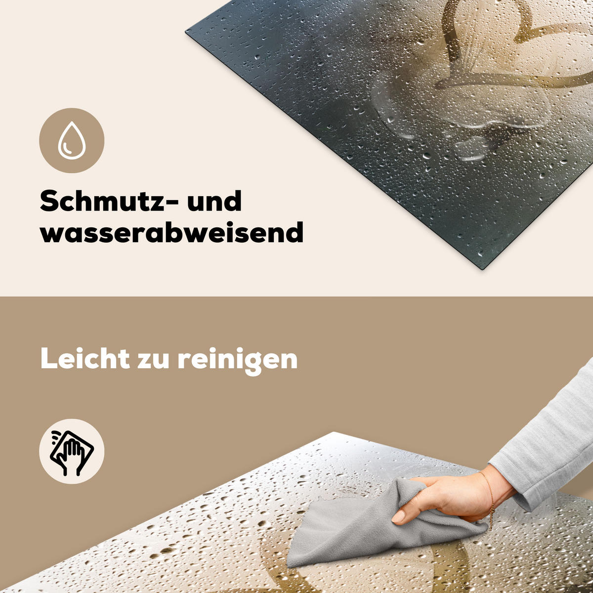 HERDABDECKPLATTE Herz - Kondenswasser - Wasser - 3D Induktionsmatte 77x59 cm - Grau, Kunststoff (77/59/0.2cm) - MuchoWow