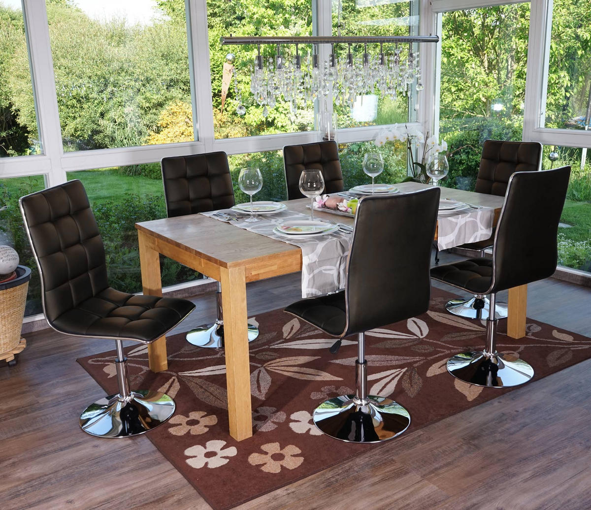 ESSZIMMERSTUHL 6er-Set 103x43x54cm Sitzhöhe 41cm Kunstleder Braun - Braun, Kunststoff (43/103/54cm) - CHEFGASTRO