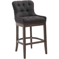 BARHOCKER Stoff schwarz - Schwarz, Holz/Textil (55/109/57cm) - CLP