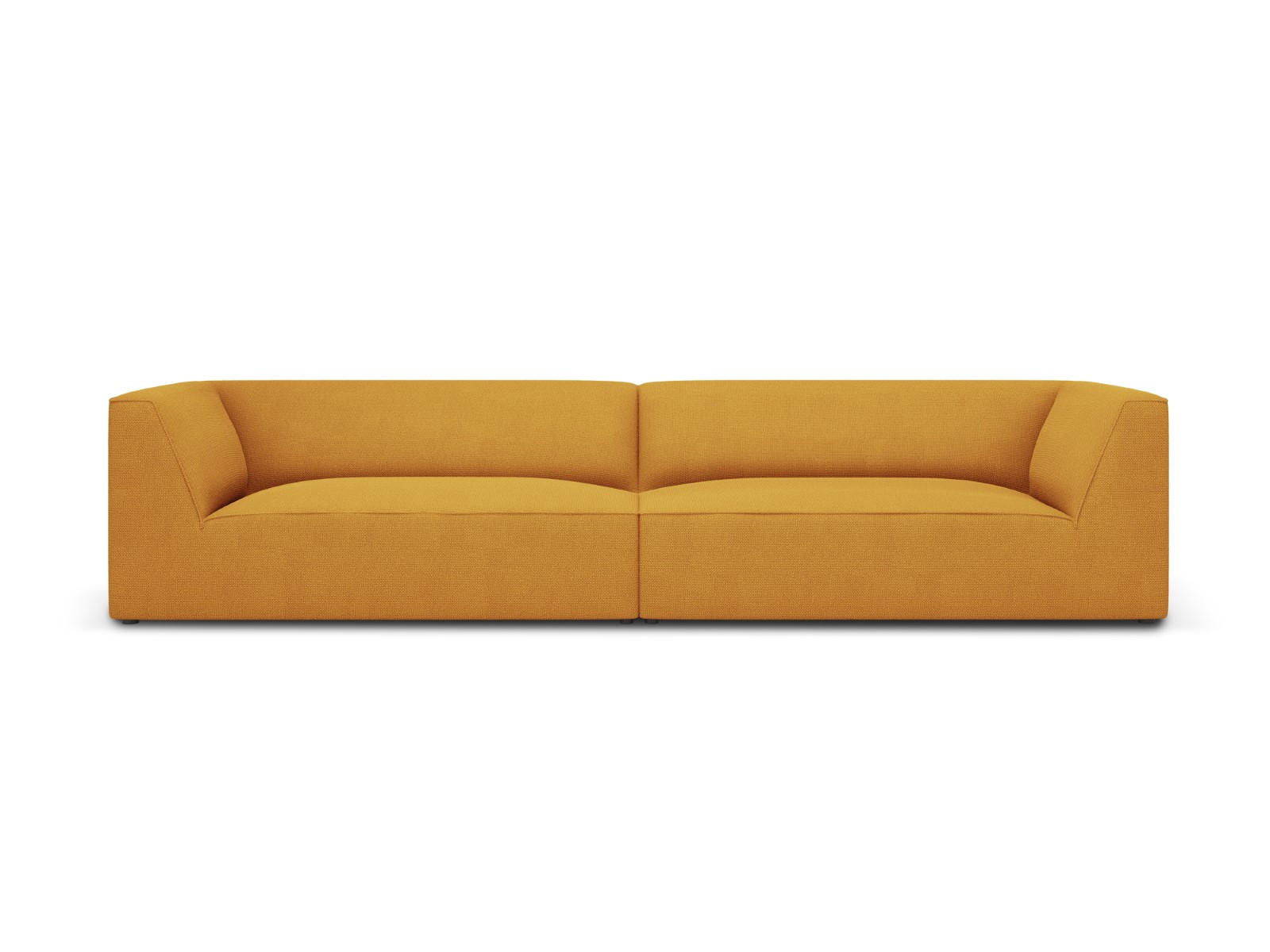 SOFA Ruby aus strukturiertem Stoff gelb 4 Sitzplätze - Gelb, Textil (302/69/93cm) - Micadoni