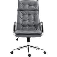 BÜROSTUHL Ronix Echtleder grau - Chromfarben/Grau, Leder/Metall (60/120/65cm) - TPFLiving
