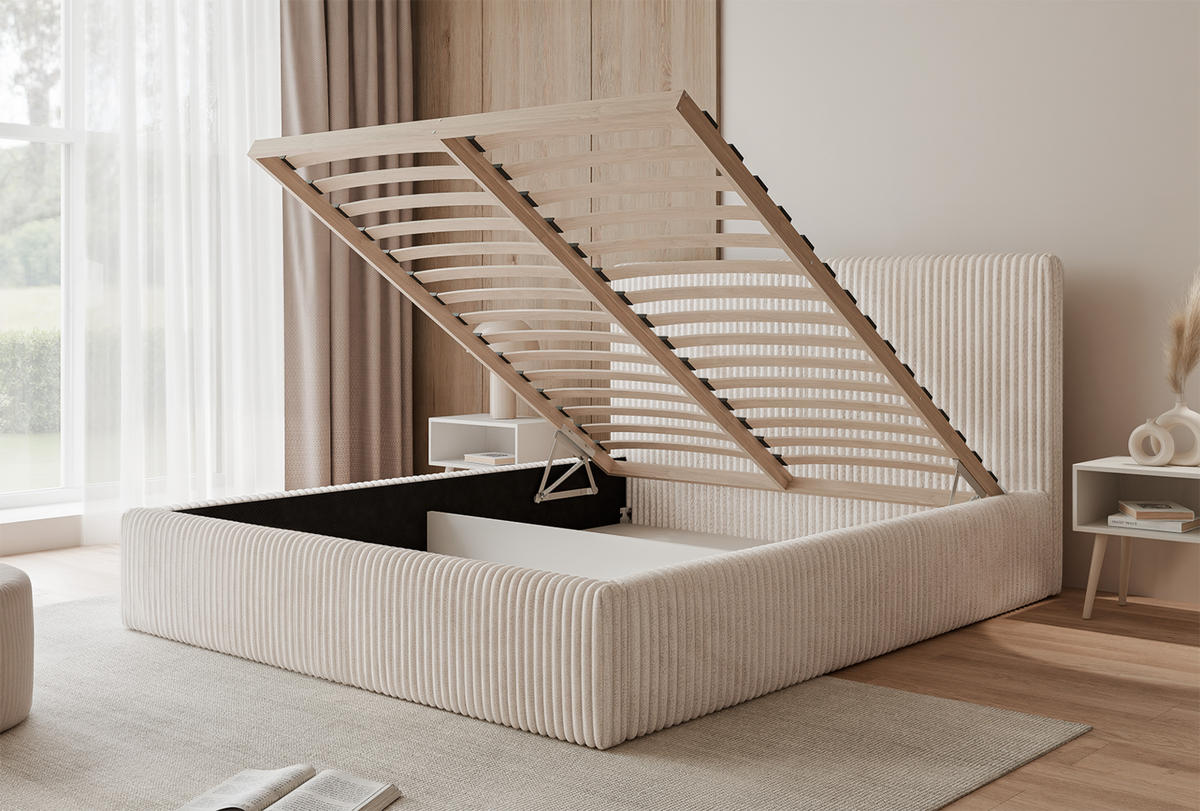 POLSTERBETT Fiugii 140x200 cm, Weiß - Weiß, Textil (140/200cm) - Fedve