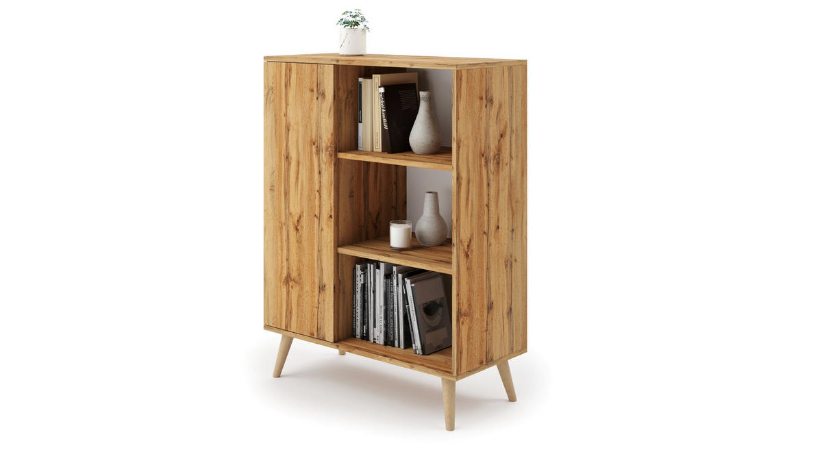 BÜCHERREGAL Fondi - Eiche Bianco, Holzwerkstoff (40/116/90cm) - RAUMHIRSCH FURNITURE