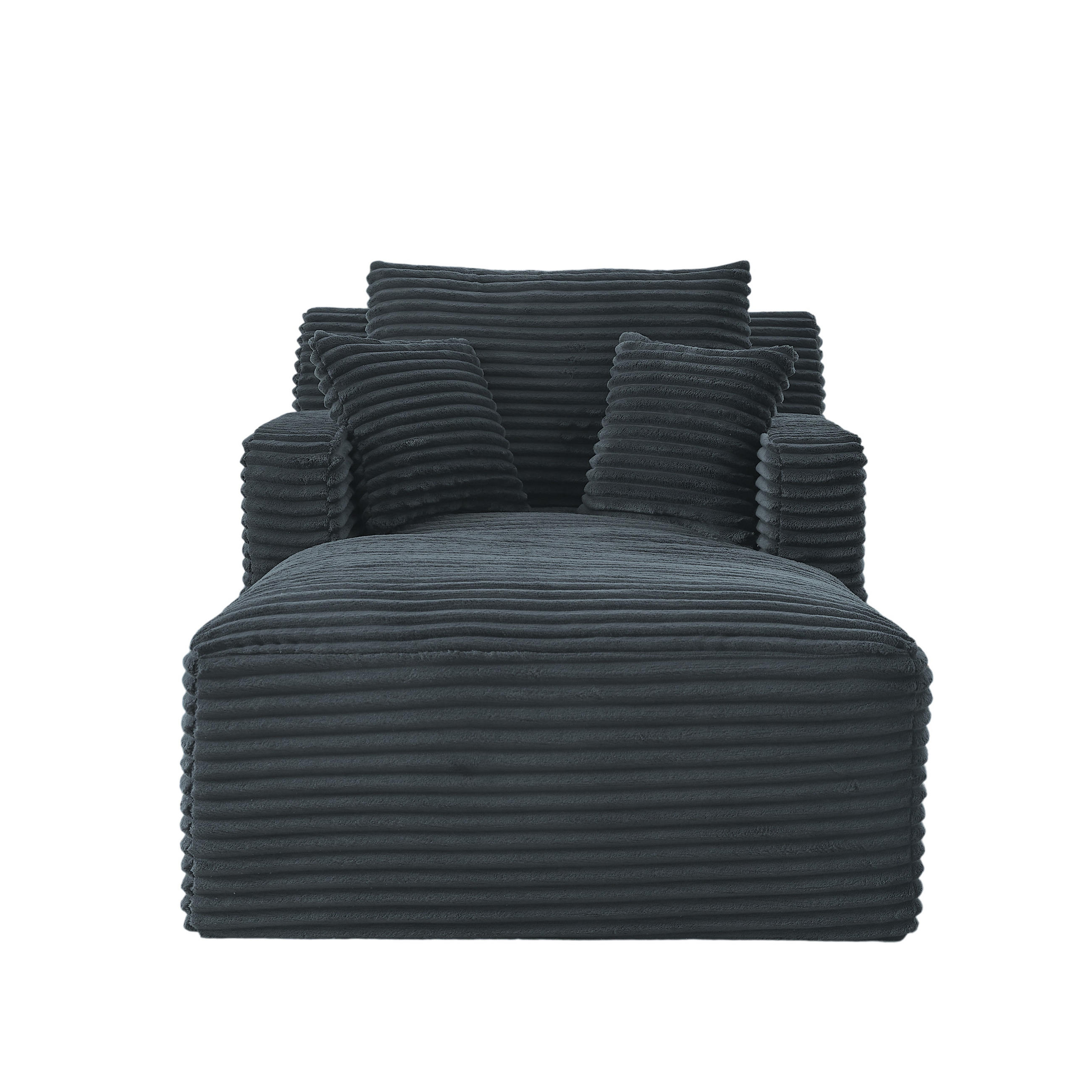 CHAISELONGUE aus Cord Dunkelgrau als Relaxsessel oder Schlafsofa - Dunkelgrau, Kunststoff (100/82/166cm) - Meubliv