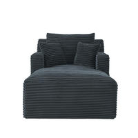 CHAISELONGUE aus Cord Dunkelgrau als Relaxsessel oder Schlafsofa - Dunkelgrau, Kunststoff (100/82/166cm) - Meubliv