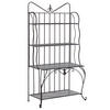 GARTENREGAL schwarz Metall 4 Ablageflächen klappbar Pavona - Schwarz, Metall (94/170/50cm) - Beliani