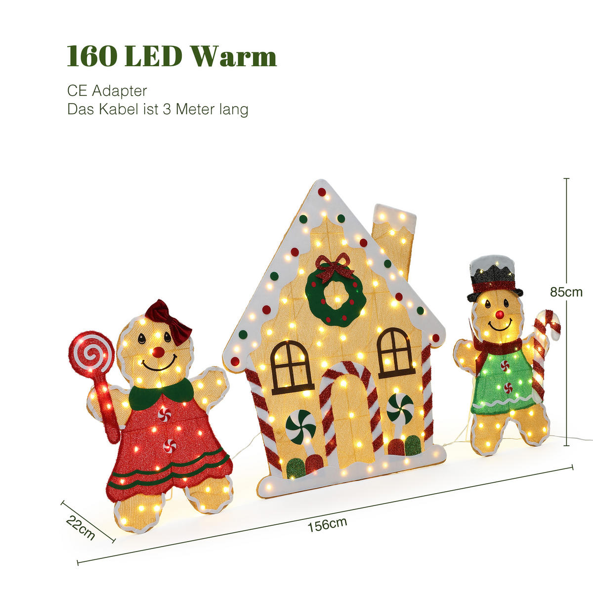 WEIHNACHTSDEKORATION HTHD0232 - Braun, Textil/Metall (22/85/156cm) - Hometopia
