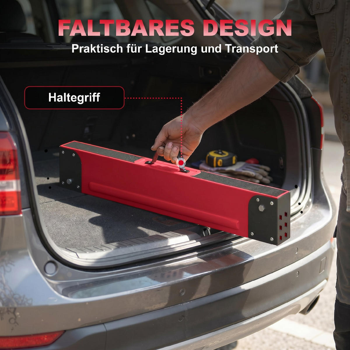 SÄGEBOCK 2er Set Metall EVA Rot - Rot, Metall (116/64/81cm) - HOMCOM
