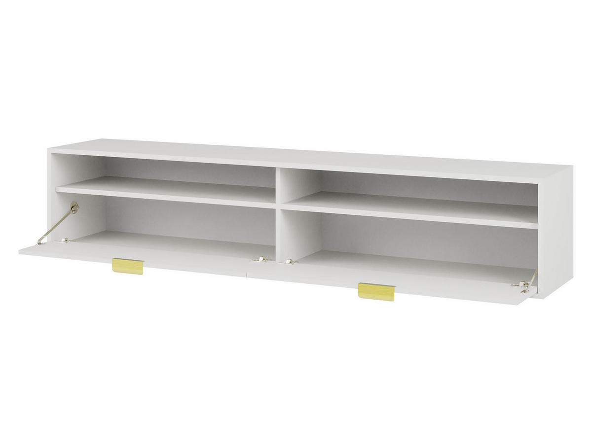 TV-LOWBOARD Queen 175 - Goldfarben/Weiß, Holzwerkstoff/Metall (175/35/33cm) - MIRJAN24