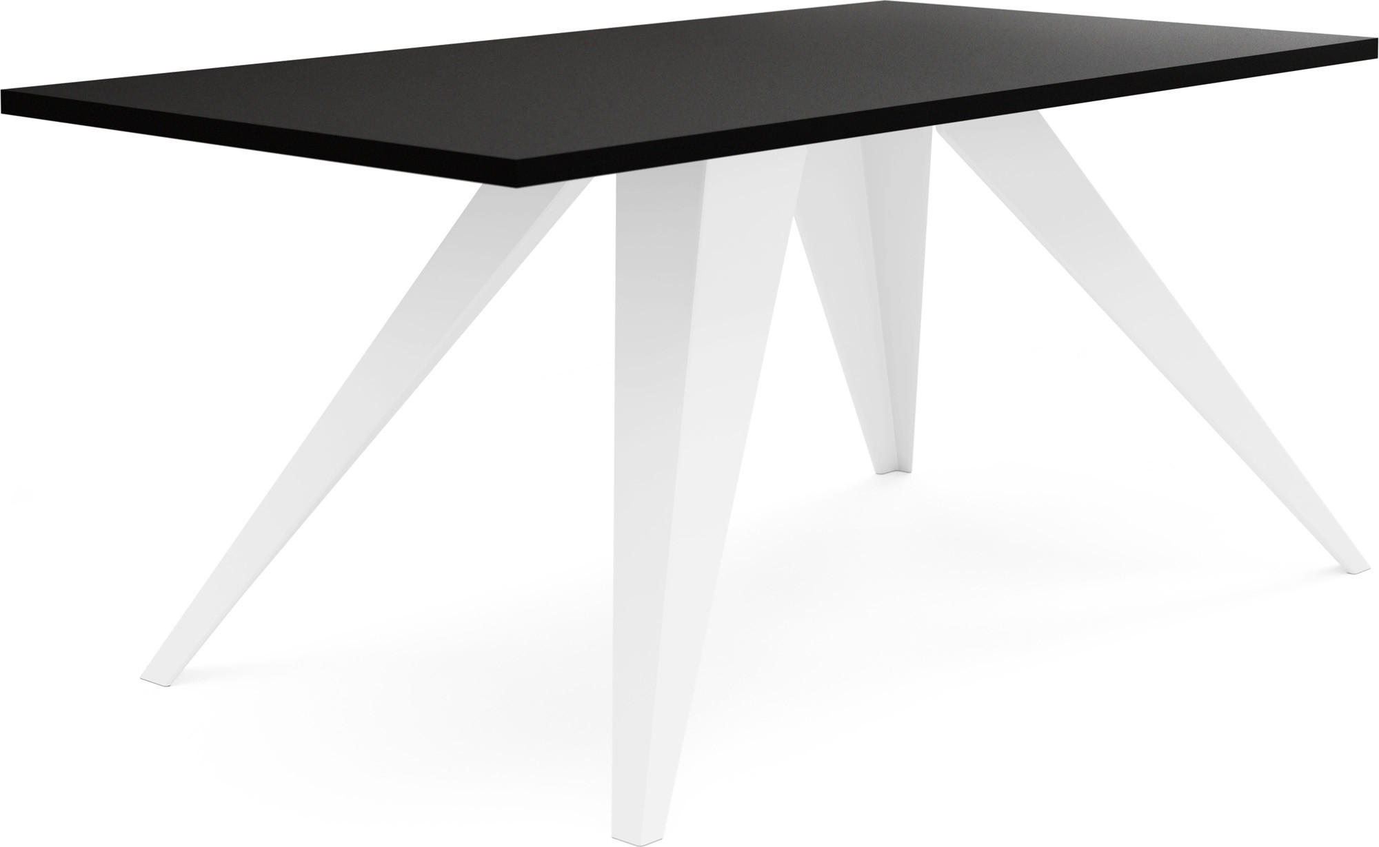 ESSTISCH Vance rechteckig, Schwarz 120/60/48 cm - Schwarz/Weiß, Holzwerkstoff/Metall (60/120/48cm) - WFL GROUP