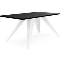 ESSTISCH Vance rechteckig, Schwarz 120/60/48 cm - Schwarz/Weiß, Holzwerkstoff/Metall (60/120/48cm) - WFL GROUP