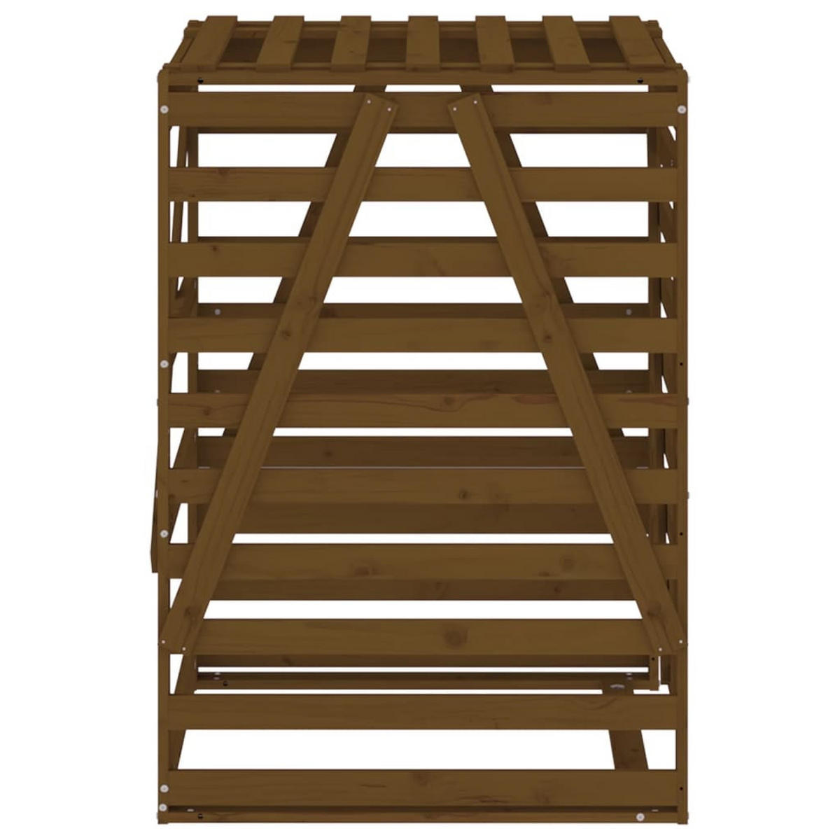 1ER Mülltonnenbox Kiefernholz BOUMI | 84x90x128,5cm Braun | Für 1 Tonne - Braun, Holz (84/128.5/90cm) - DELUKE