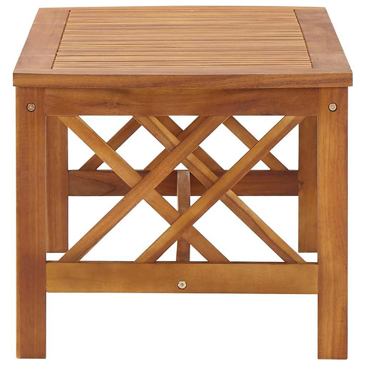 COUCHTISCH mit Lamellendesign, 102/50/43 cm, aus Massivholz Akazie - Braun, Holz (102/50/43cm) - vidaXL