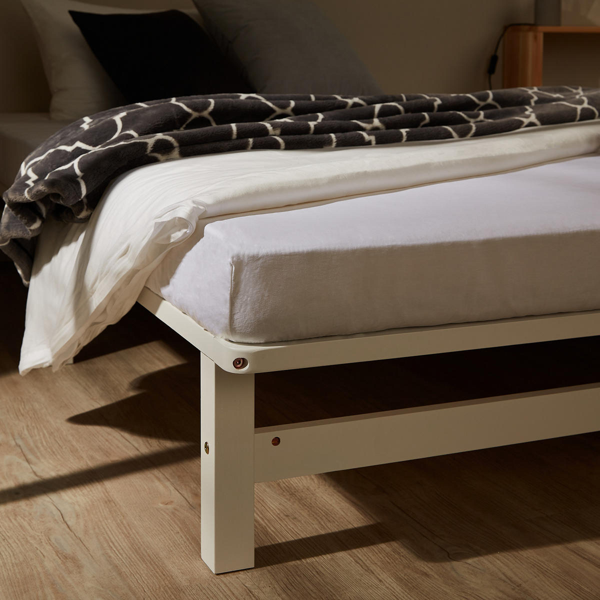 HOLZBETT mit Matratze 140/200 cm weiß - Weiß, Holz (140/200cm) - Homestyle4u