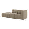 ECKSOFA Links Samt Stoff Beige - Beige/Schwarz, Holzwerkstoff/Kunststoff (240/90cm) - Makamii
