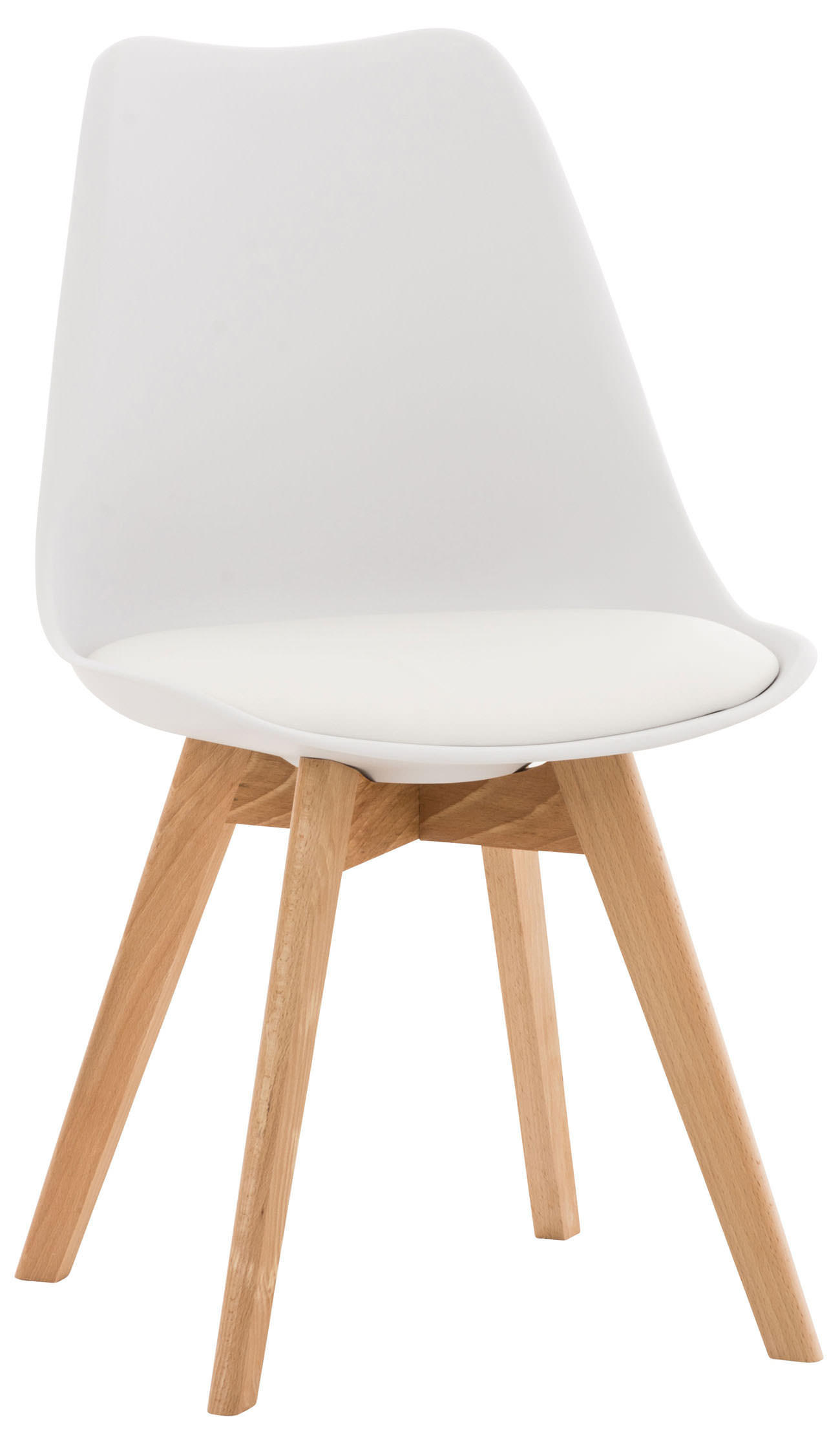 STUHL Kunststoff weiß - Eukalyptusholzfarben/Weiß, Holz/Kunststoff (49/83/50cm) - CLP
