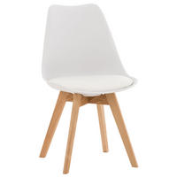 STUHL Kunststoff weiß - Eukalyptusholzfarben/Weiß, Holz/Kunststoff (49/83/50cm) - CLP