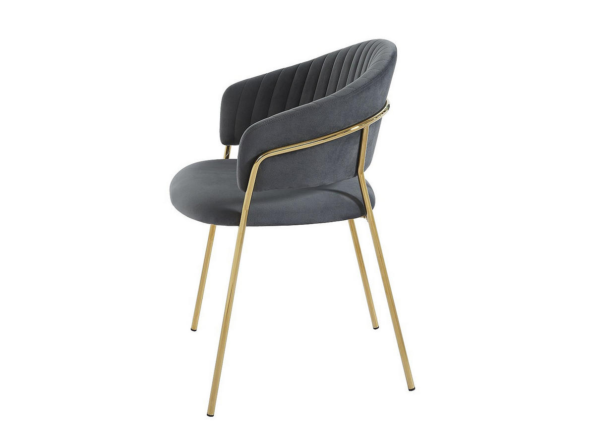 STUHL - 55cm x 55cm - Samt - grau - MADOLIA - Grau, Textil (55/81/55cm) - Vente-Unique