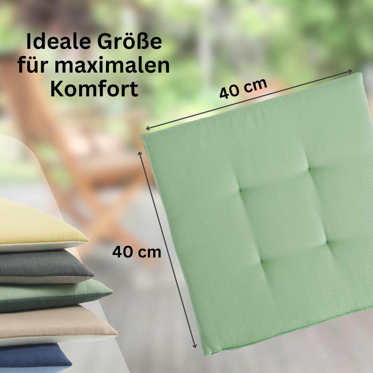 SITZKISSEN DOVE CHAIRPAD - Grün, Textil (40/40/2cm) - Tom Tailor